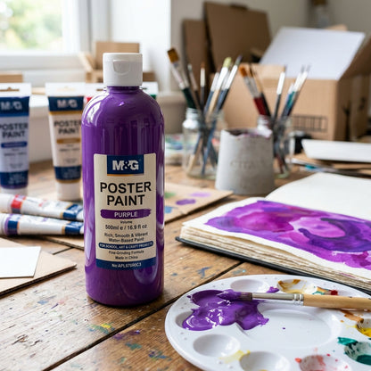 M&G Chenguang Poster Paint 500ml – Purple | Rich, Smooth & Vibrant Water-Based Paint for School, Art & Craft Projects - No:APL976R0C3