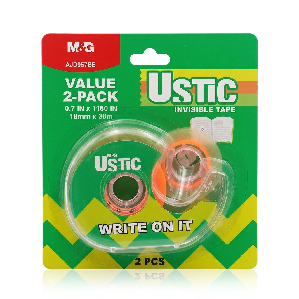 M&G Chenguang USTIC Invisible Tape 18mm x 30m – Clear Write-On Adhesive Tape for Office, School & Home - 1pcs - No: AJD957BE