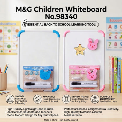 M&G Children Whiteboard No. 98340 – 35 x 50cm Educational Dry Erase Board with Marker & Accessories