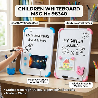 M&G Children Whiteboard No. 98340 – 35 x 50cm Educational Dry Erase Board with Marker & Accessories