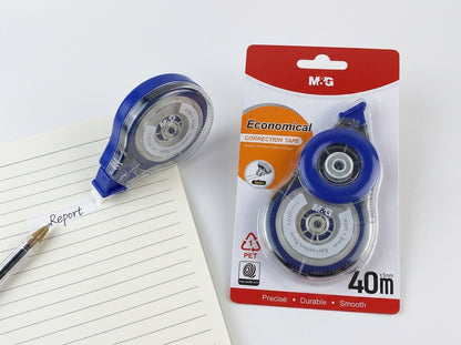 M&G Chenguang Economical Correction Tape – 40m x 5mm PET Correction Tape, Long-Lasting, Smooth & Instant Dry - 1pcs - No: ACTP1271