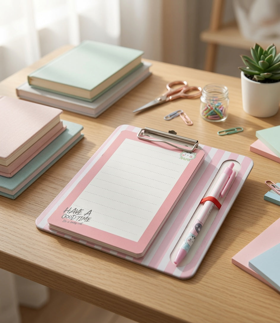 Yassin Notebook with Mini Clipboard and Pen Clip Set