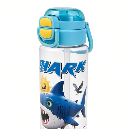Kids Cartoon Water Bottle with Straw & Flip-Top Lid – 900ml - 1pcs - Assorted Color