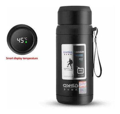 QXSD Stainless Steel Vacuum Flask with Carrying Strap & Cup Lid – 1000ml – Double Wall Insulated Travel Bottle
