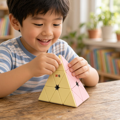 M&G Chenguang Magic Cube Pyramid Puzzle – Triangular 3D Brain Teaser for Kids Ages 3+ – Colorful Educational Logic Toy - No: APK959X3