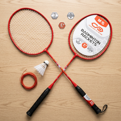 M&G M2 lightweight badminton racket set of 2 flatlay