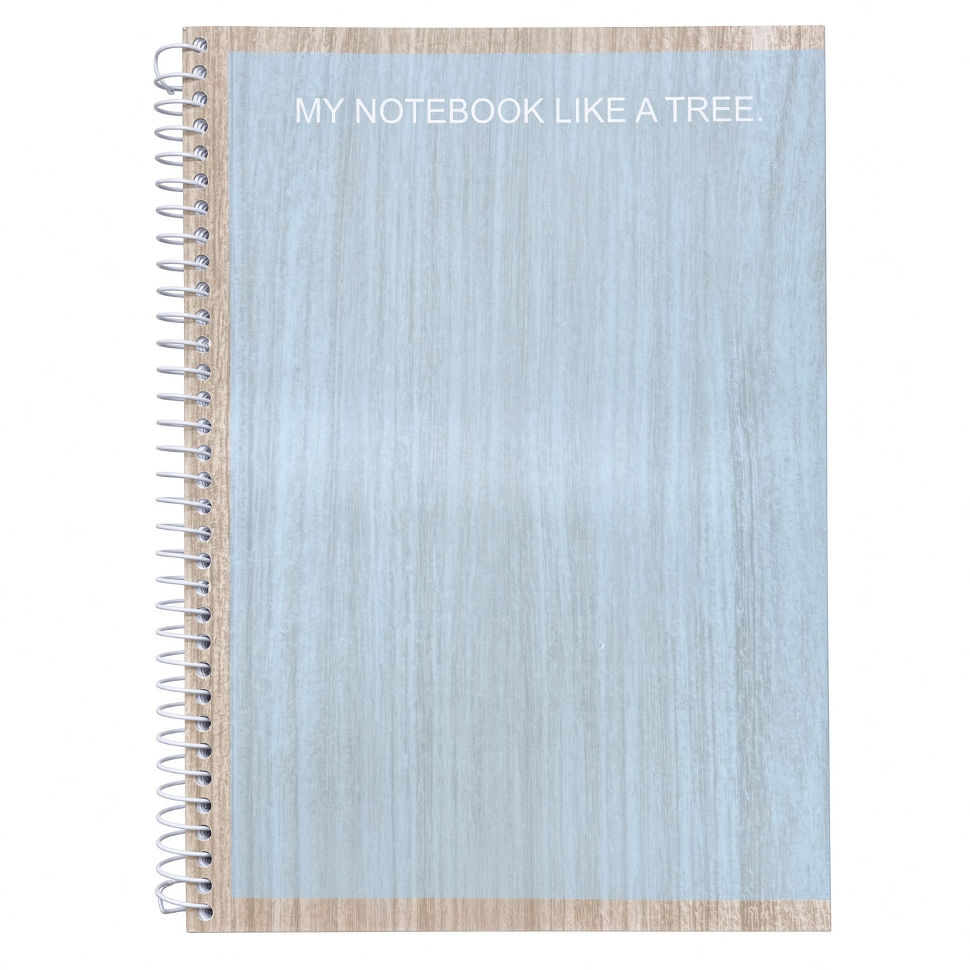 YASSIN Spiral Notebook – 120 Sheets, 70 GSM, 19.8 × 28 cm, Ruled Pages, Wood Design Cover - 1pcs - No: 1339