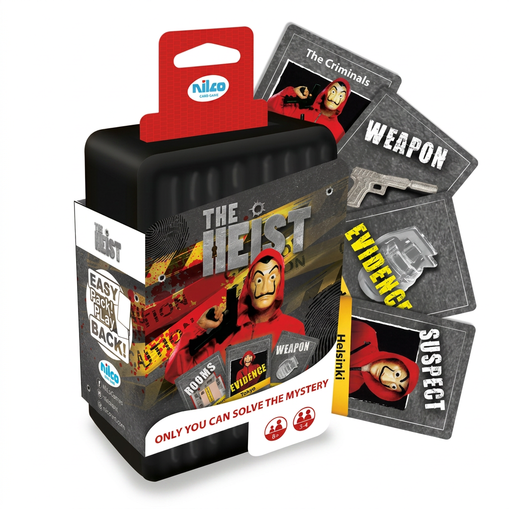 Nilco The Heist card game box studio packshot