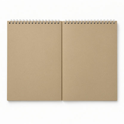 Yassin Brown Craft Paper Spiral Sketch Book – 30 Sheets, 140 × 192 mm, 115 GSM - No: 1165