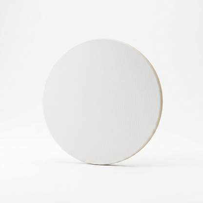 Blank round canvas board studio packshot showing the round shape