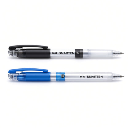 M&G Chenguang SMARTEN Ballpoint Pen 0.7mm – Smooth Blue Ink Writing Pen with Protective Cap - Blue or Black – 1 Pcs - No: AGP62571