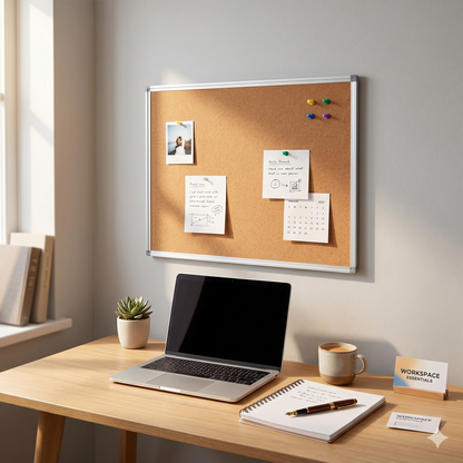 Yassin Cork Board With Metal Frame 30X40, Crafted From High-Quality Materials - NO:0563