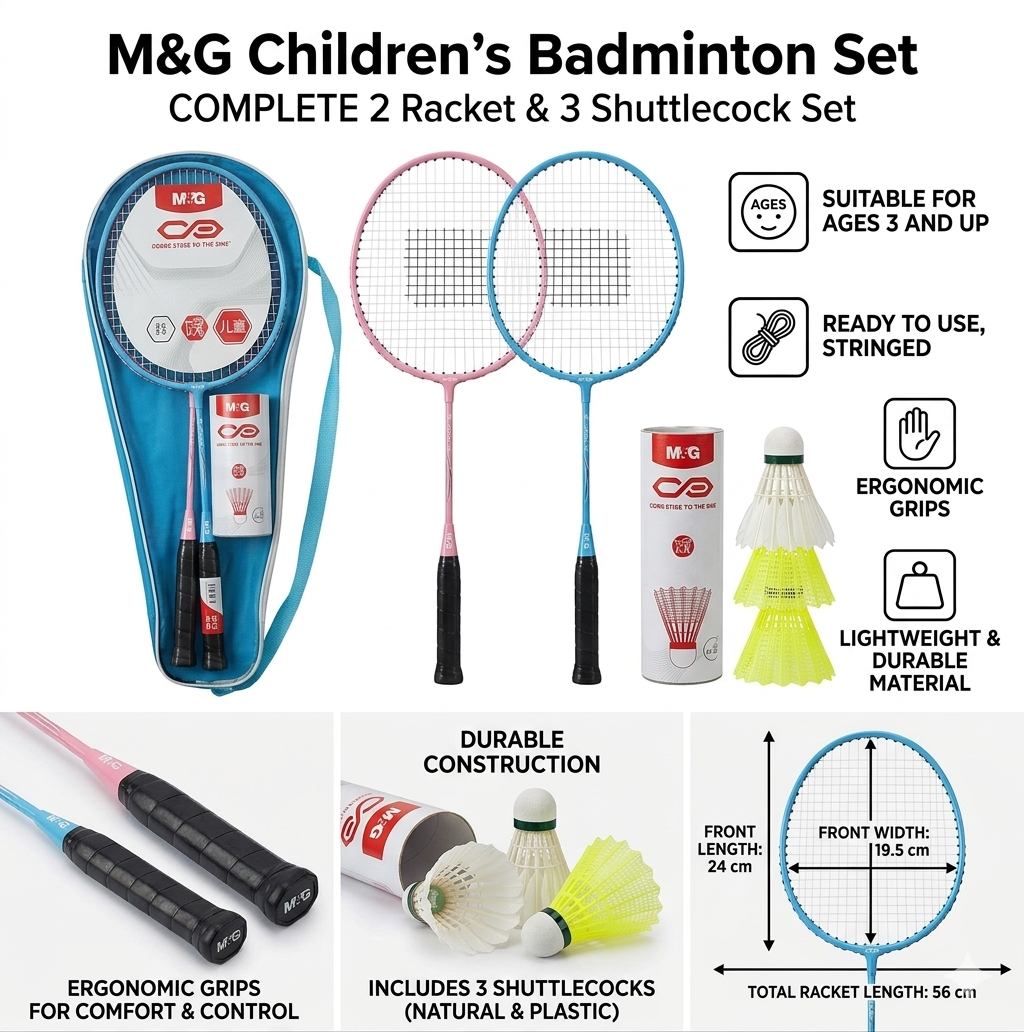 M&G Chenguang badminton racket set, 2 rackets With 3 Badminton Balls with storage bag- No: AST09302