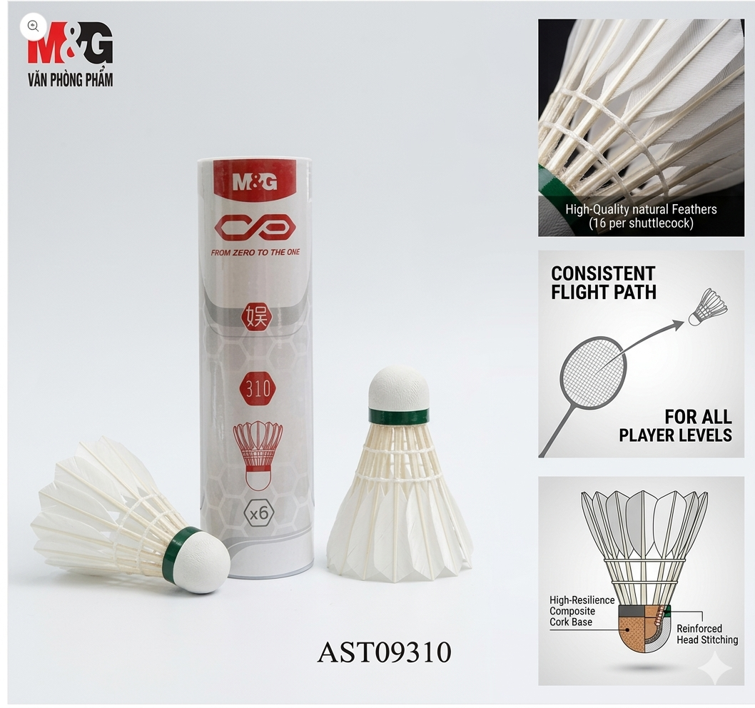 M&G Chenguang pack of 6 Training Game Durable , Sports Entertainment Badminton Flying Ball Outdoor A2 - No:AST09312