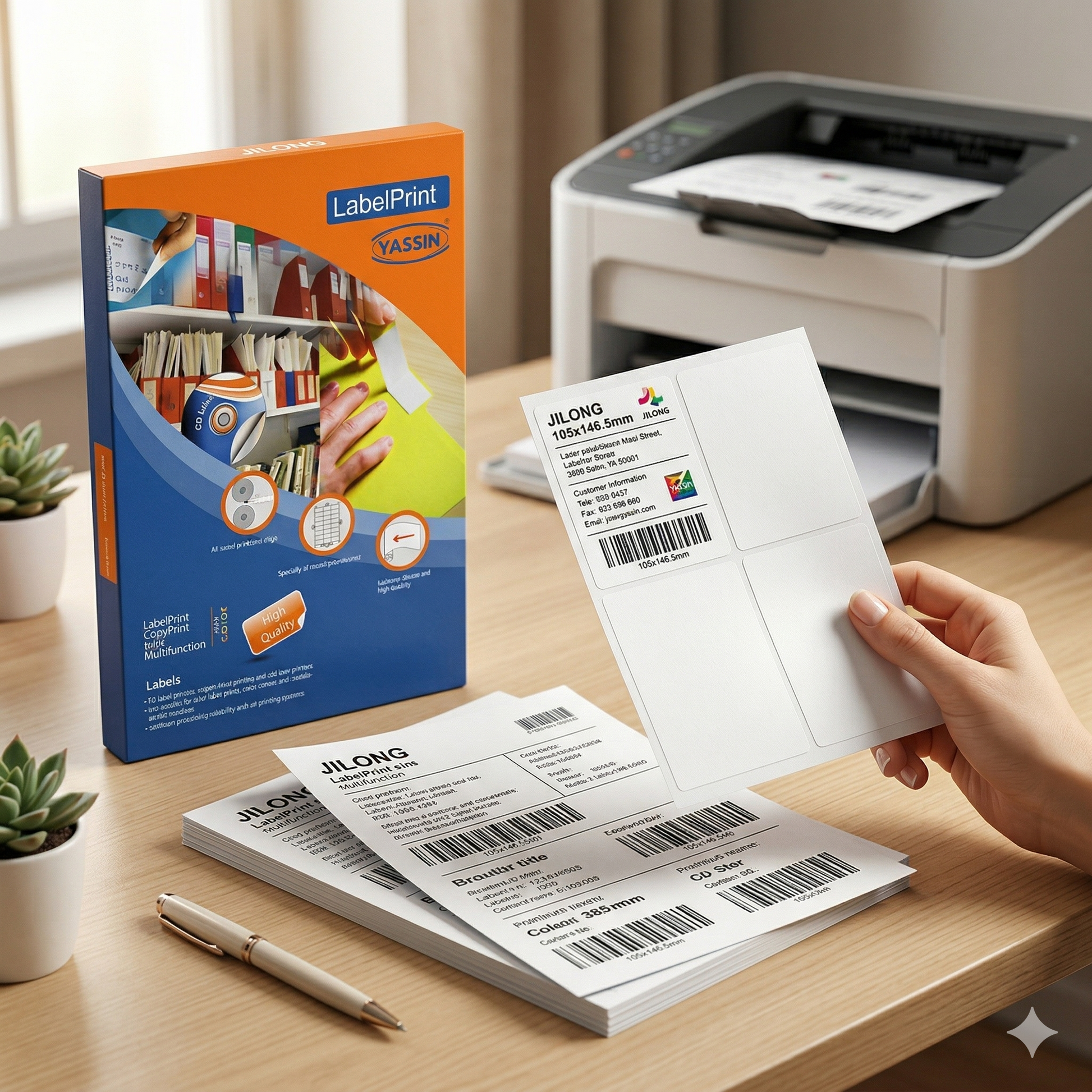 Yassin Pack of Label A4 Size (105x146.5mm) 4 labels per sheet - 100 sheets - view 2