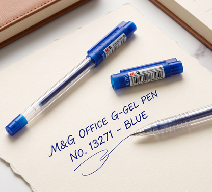 M&G Office G Gel Pen 0.5mm Blue – Smooth Quick-Dry Gel Ink (No.13271)