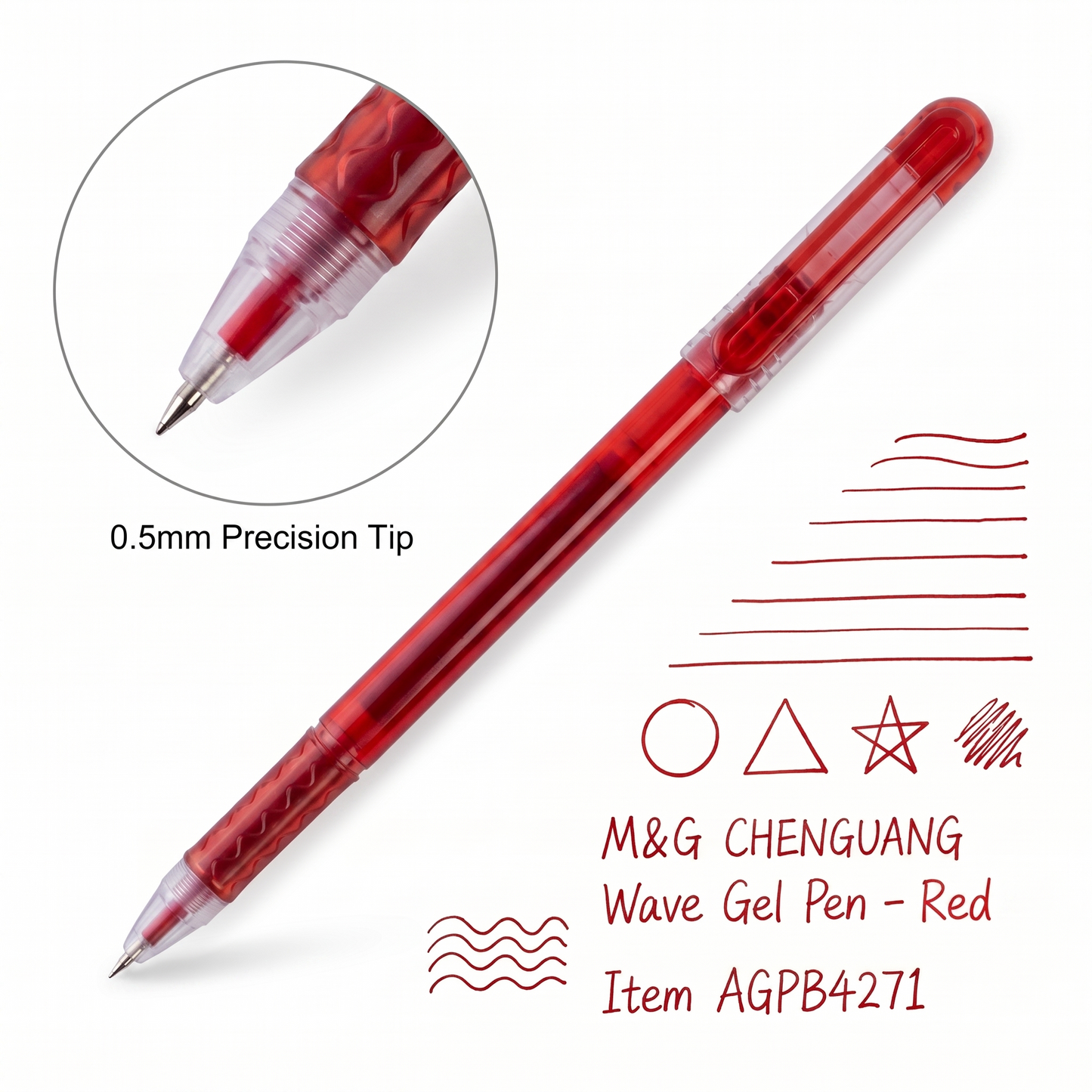 قلم جل M&amp;G Chenguang Wave 0.5 مم - رقم: AGPB4271