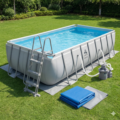 Jilong  Avenli Rectangular Pool Size : 5.49m*3.05m*1.22m 1000Gal Filter Pump, Ladder, Ground cloth and Cover - No:17728EU