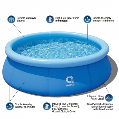 Jilong Avenli inflatable Prompt Set Pool 3.0m*76cm with filter pump - No:17793EU