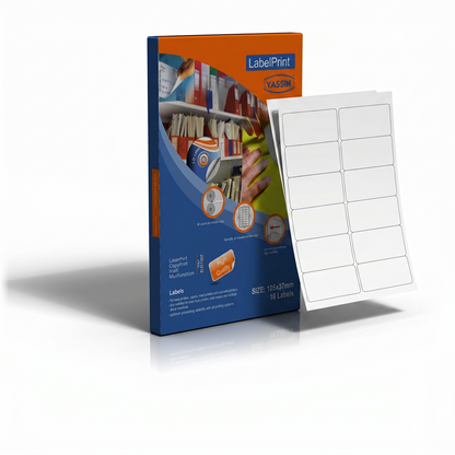 Yassin Pack of Label A4 - Size (105x37mm) 16 in Sheet - 100 Sheets - view 3