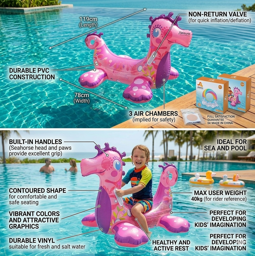 Jilong Sunclub Seahorse Rider outdoor inflatable 119*78cm - No:35014