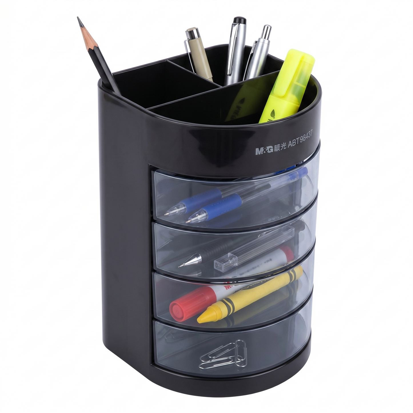 M&G Pen Holder  – Multi-Compartment Desktop Organizer with Drawers - No.98437
