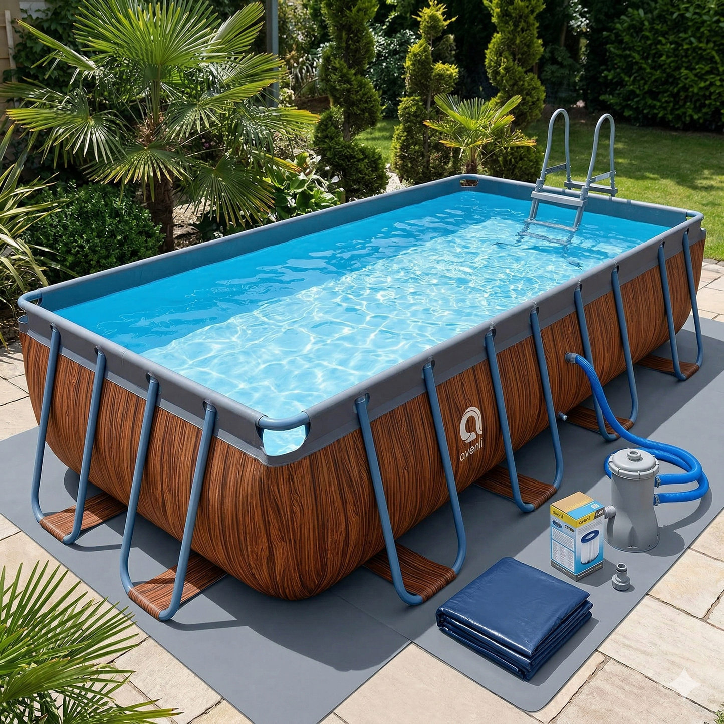 Jilong Avenli Rectangular Steel Frame swimming Pool liner 5.4m*2.5m*1.0m - No:17824EU