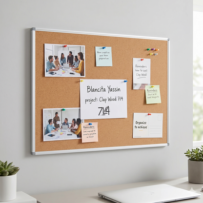 Yassin Cork Board With Metal Frame 30X40, Crafted From High-Quality Materials - NO:0563