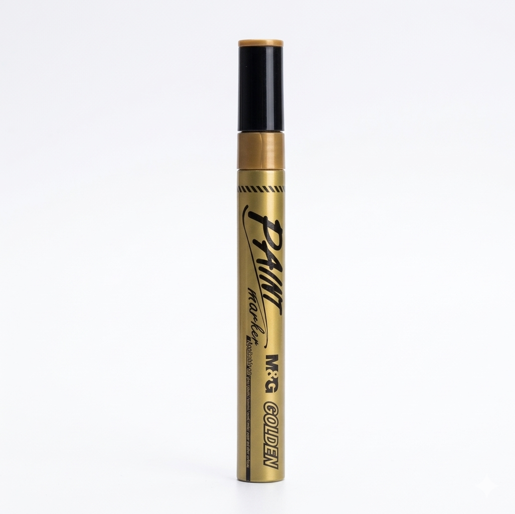 M&G Chenguang Permanent Metallic Paint Marker Pens for Multi-Surface Oil-Based Marker - Gold - 1pcs- No:AOMY8571