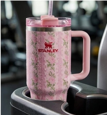 Stanley Quencher H2.0 Floral Tumbler 40oz (1.18L) – Vacuum Insulated Stainless Steel Travel Mug with Handle & Lid | Floral Edition