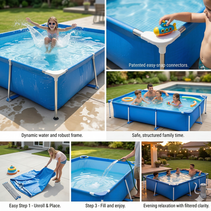 Jilong Avenli Above Ground Pool frame rectangular with filter 258*179*66 cm - No:17805EU
