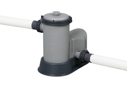 Bestway Rattan Round Pool 488 x 122 cm Standard Filter Pump Large Outdoor Swimming Pool - No:56725