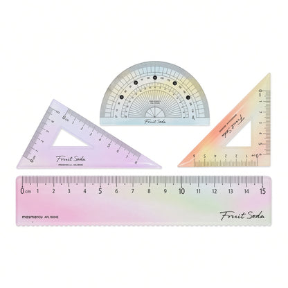 M&G Chenguang Fruit Soda 15cm Ruler Set –  4-Piece Geometry & Measuring Set - 1pcs - No: ARL960HS