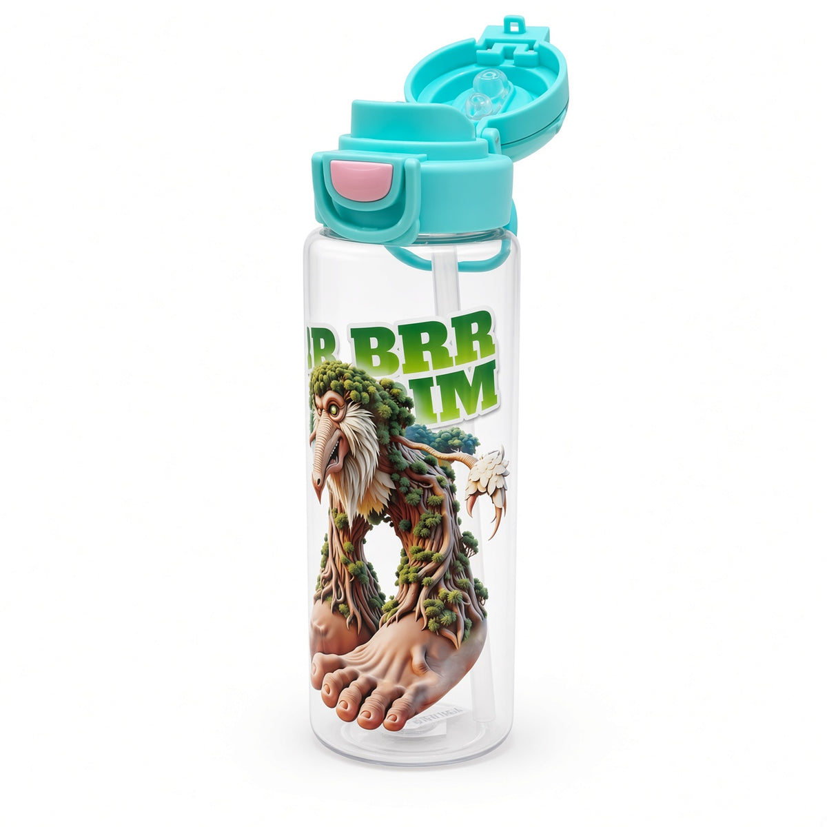 Kids Cartoon Water Bottle with Straw & Flip-Top Lid – 900ml - 1pcs - Assorted Color