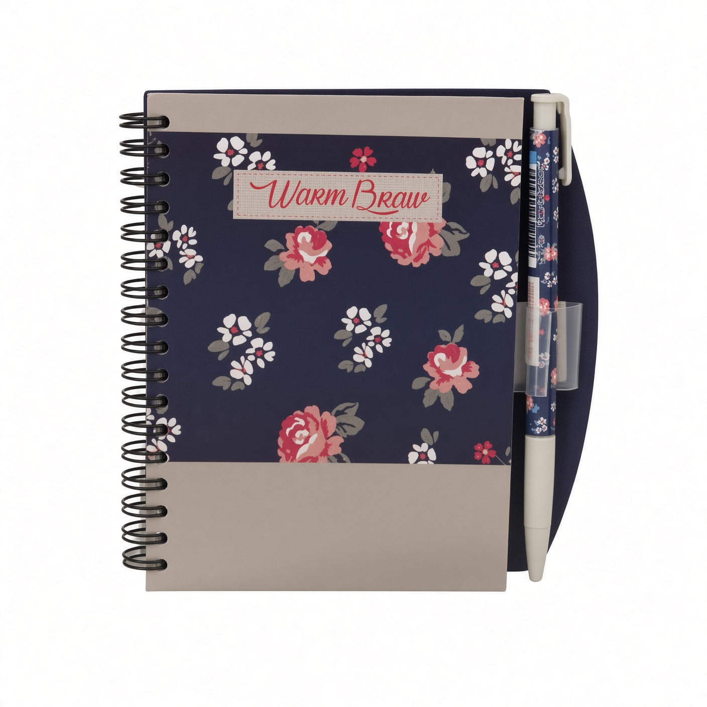 Yassin A6 Spiral Notebook with Pen, 100 Sheets, 60 GSM, Smooth Lined Pages, Floral Cover – Assorted Designs - 1pcs - No: 82772