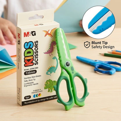 M&G Chenguang Kids Safety Scissors 135mm – Blunt Tip Stainless Steel Blades with Comfortable Handle - 1pcs - No: ASS913BD