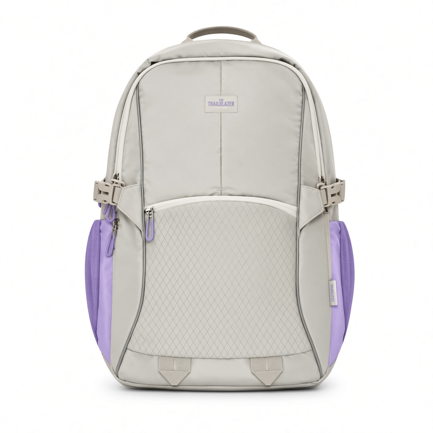 M&G Chenguang Trailblazer 18-Inch School Backpack – Lightweight, Comfortable & Water-Resistant, Grey & Purple - No: ABB904V2M5