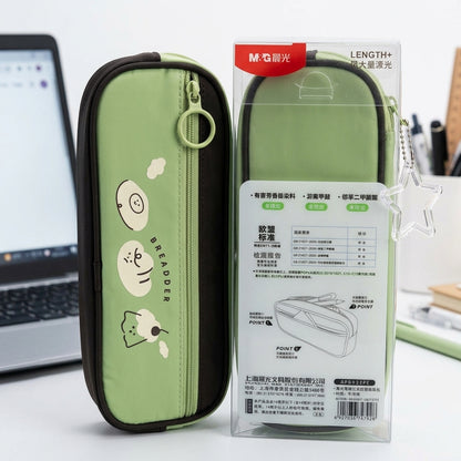 M&G Chenguang Length+ Large Capacity Pencil Case with Front Zipper Pocket – Cute Cartoon Design - 1pcs - Assorted Color - No: APB932PE