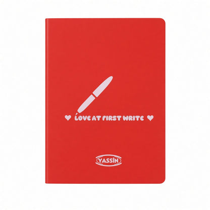 Yassin Mini Thread-bound Notebook 32 Sheets, 13.5 × 10 cm – Lined Notebook, Red - No: 1313