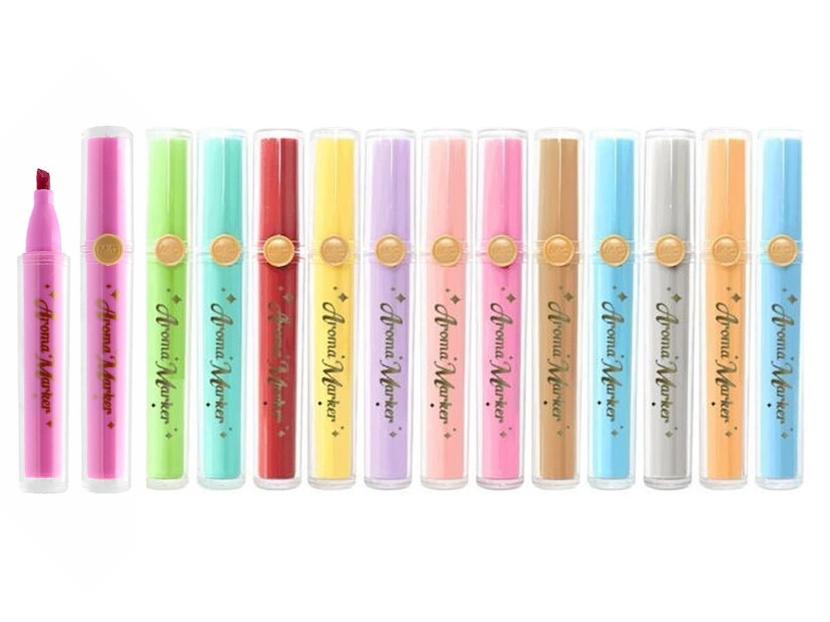 M&G Chenguang Floral Scented Glitter Highlighter Pen – Soft Chisel Tip, Fragrant Pastel Marker for Notes & Journaling - 1pcs - No: APMV09G7