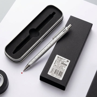 M&G Chenguang 2-in-1 Ballpoint Pen with 10cm Ruler – 0.5mm Fine Tip - No: AGPY3602
