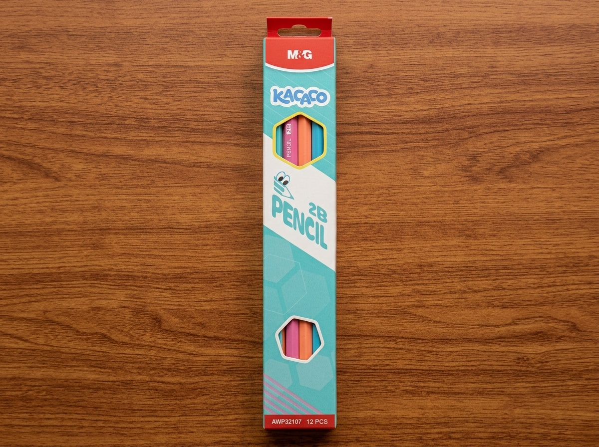M&G Chenguang Kacafao 2B Wooden Pencils – Super Dark Graphite, Assorted Pastel Colors, 12-Pack, School & Sketching  - No: AWP32107