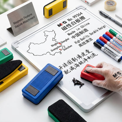 M&G Magnetic Whiteboard Eraser No. 99364 – Dry Erase Board Cleaner, Assorted Colors