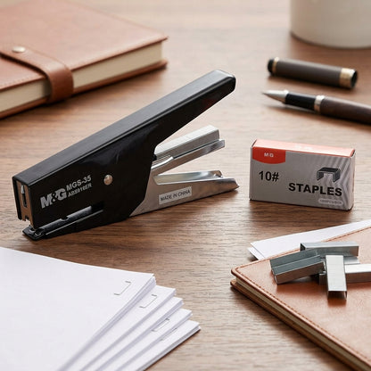 M&G Stapler with 1000 Staples – Durable Office Stapler Set No.10 – Heavy Duty Metal Design No:916ER