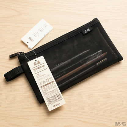 M&G Chenguang Large Capacity Mesh Pencil Case – 23 × 12 cm - 1pcs - Assorted Color - No: APB903JV