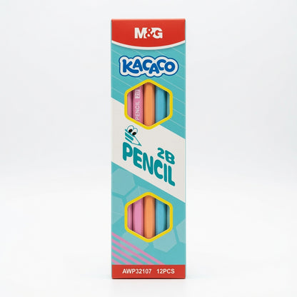 M&G Chenguang Kacafao 2B Wooden Pencils – Super Dark Graphite, Assorted Pastel Colors, 12-Pack, School & Sketching  - No: AWP32107