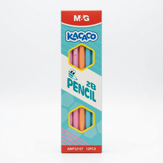 M&G Chenguang Kacafao 2B Wooden Pencils – Super Dark Graphite, Assorted Pastel Colors, 12-Pack, School & Sketching  - No: AWP32107