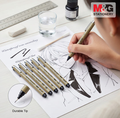 طقم أقلام رسم M&G Chenguang بطرف الميكرون الدقيق - 7 أقلام | ASPT7971