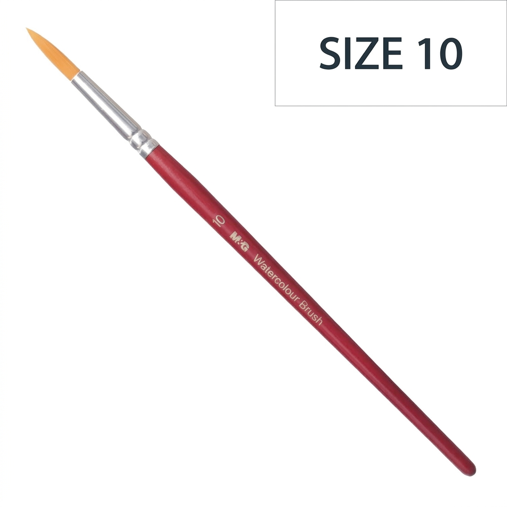 M&G watercolor round brush size 10 studio packshot with size label