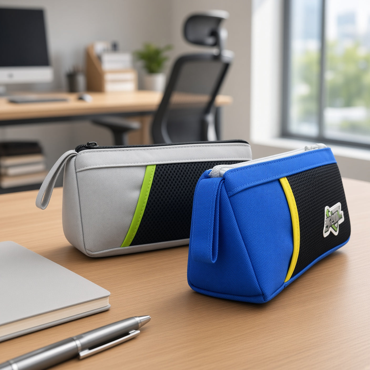 M&G Chenguang Length+ Large Capacity Pencil Case – Oxford Fabric Pencil Pouch with Zipper Compartment & Mesh Storage Pocket - 1pcs - No: APB932NZ